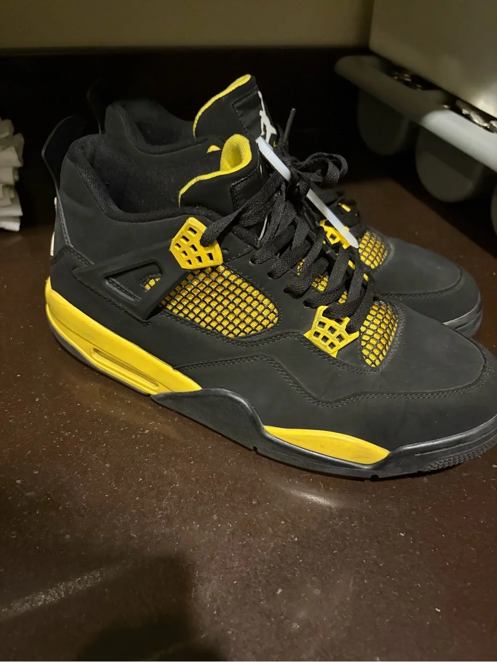 Air Jordan brand 4s Retro 2023 Yellow Thunder Basketball Sneakers Shoes size 13
